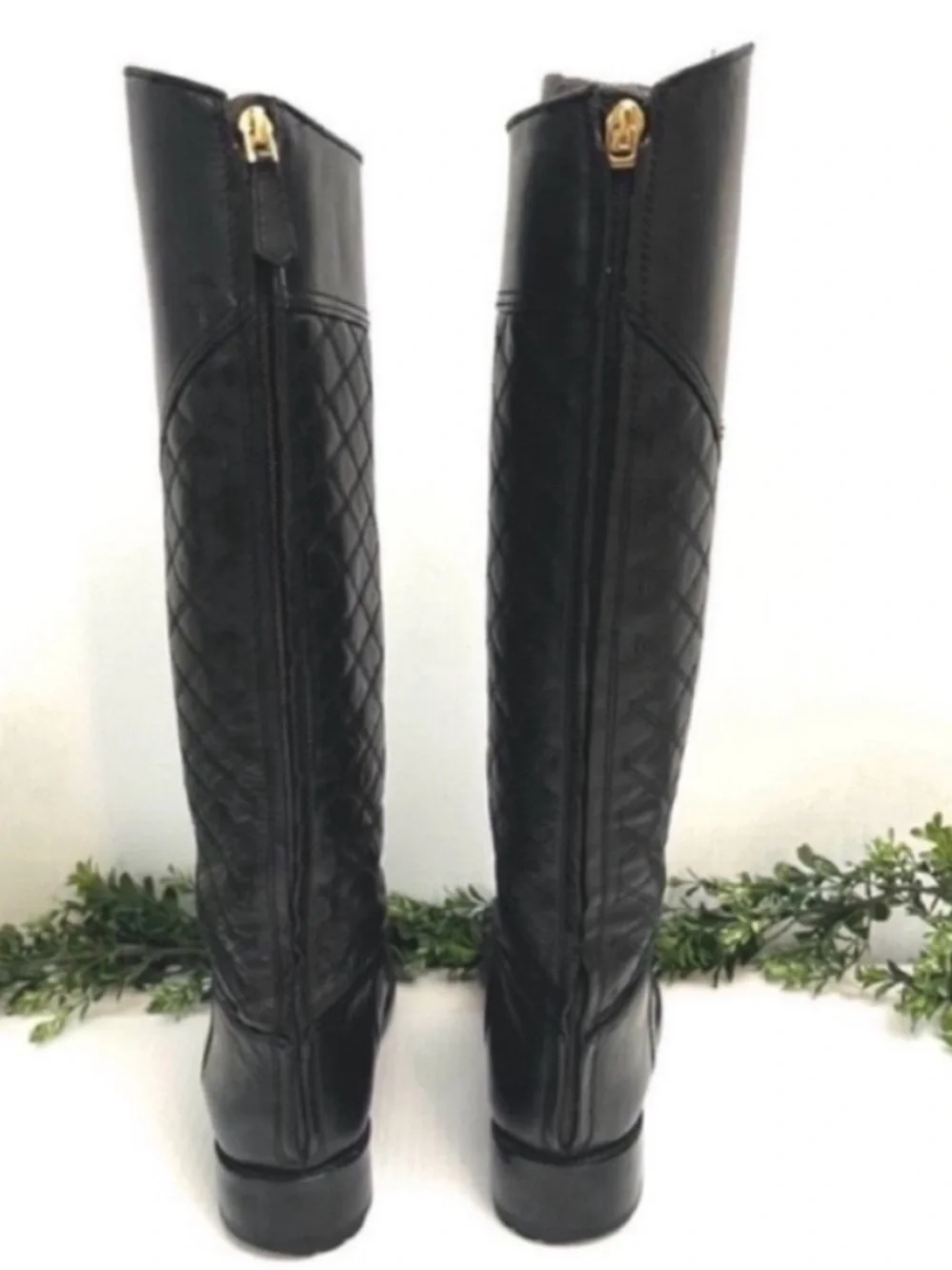 Tory Burch Claremont Black Quilted Over-the-Knee Riding Boots Size 8
